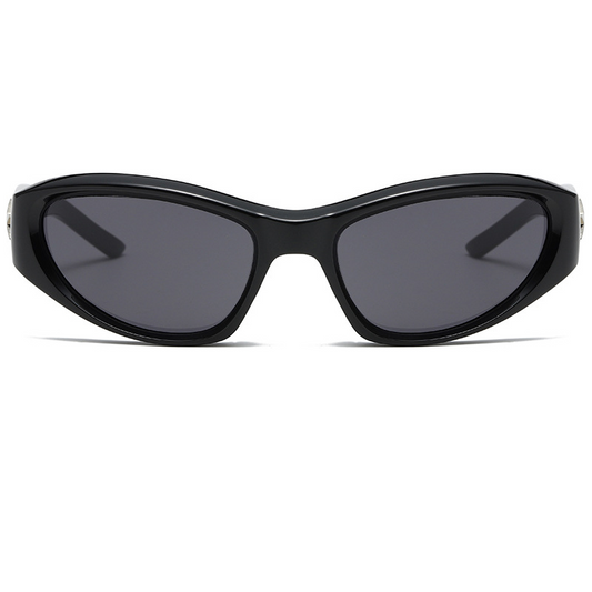 Wrap-Around Cat-Eye UV400 Sunglasses with Pentagram-Detailed PC Temples WGSG3369