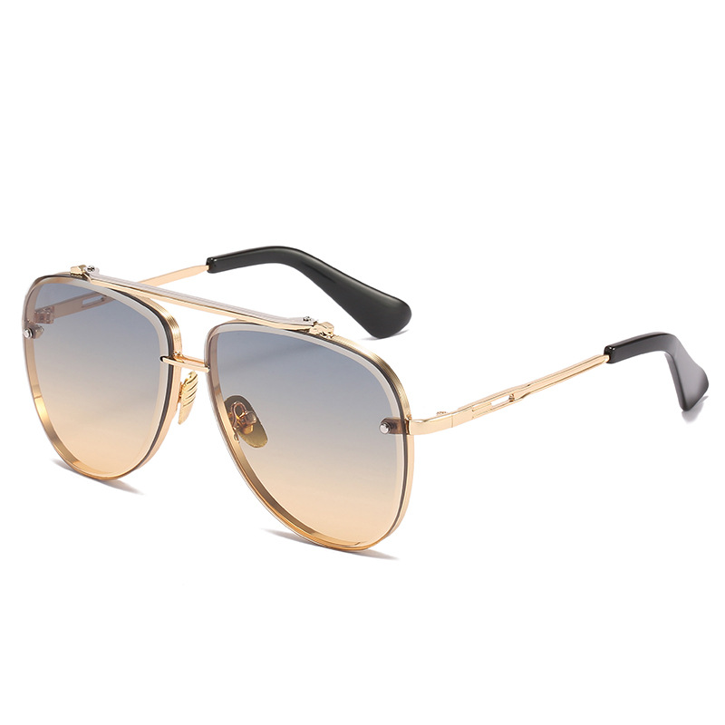 Double-Bridge Aviator Sunglasses with UV400 Protection WGSG1912