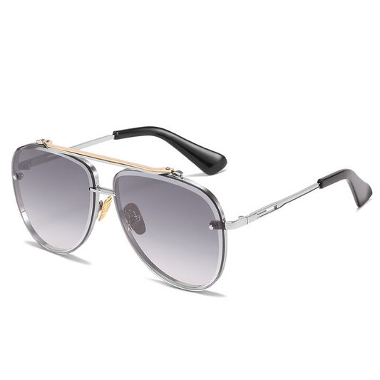 Double-Bridge Aviator Sunglasses with UV400 Protection WGSG1912