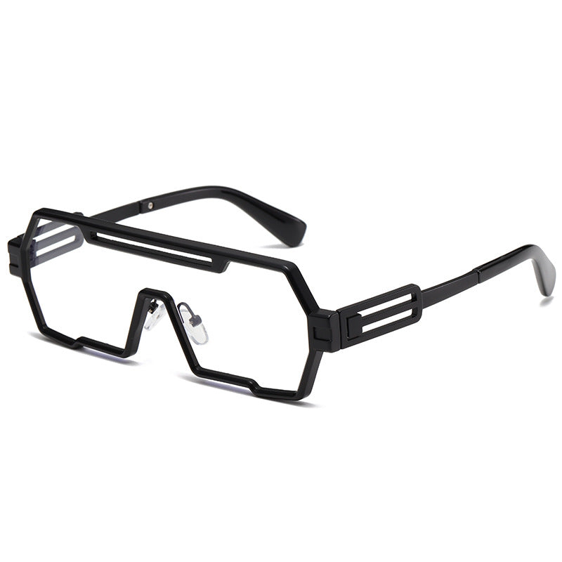 Futuristic Square-Frame Seamless Sport Shield Metal Sunglasses WGSG2267