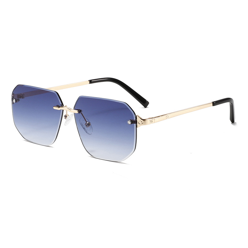 UV400 Rimless Geometric Metal TikTok-Viral Sunglasses WGSG2283