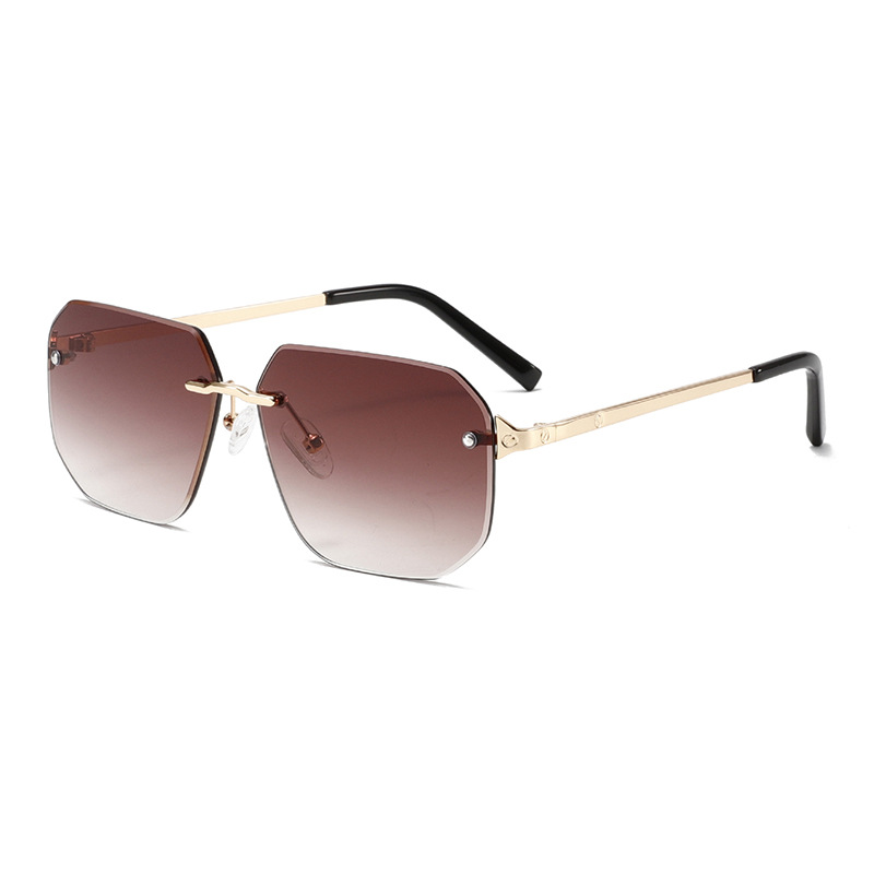 UV400 Rimless Geometric Metal TikTok-Viral Sunglasses WGSG2283