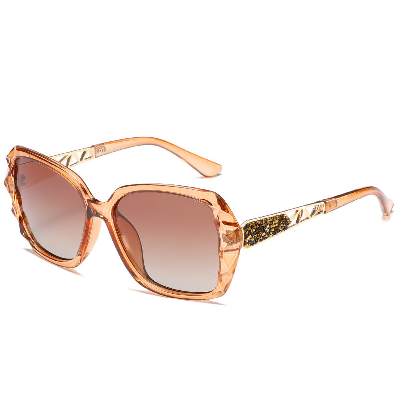 Fashion Oversized Diamond-Cut UV-Protection Driver Sunglasses WGSG3056