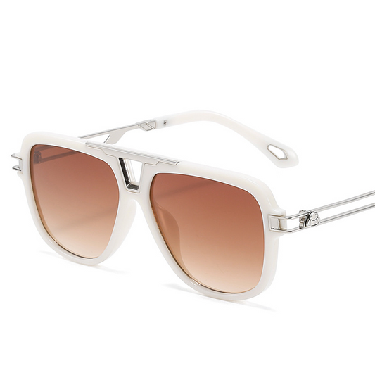UV-Protective Chunky Square-Frame Wayfarer Sunglasses in PC-Metal Blend WGSG3257 (34g)