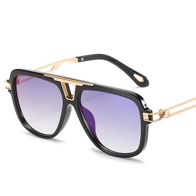 UV-Protective Chunky Square-Frame Wayfarer Sunglasses in PC-Metal Blend WGSG3257 (34g)