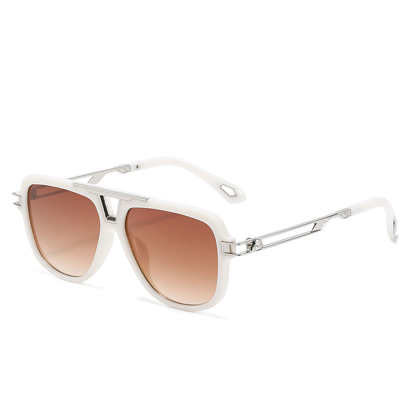 UV-Protective Chunky Square-Frame Wayfarer Sunglasses in PC-Metal Blend WGSG3257 (34g)