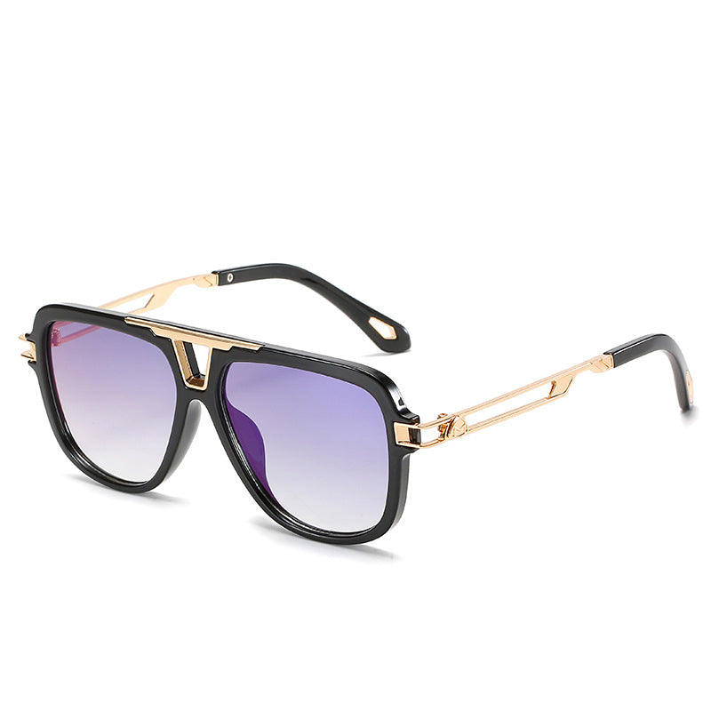 UV-Protective Chunky Square-Frame Wayfarer Sunglasses in PC-Metal Blend WGSG3257 (34g)