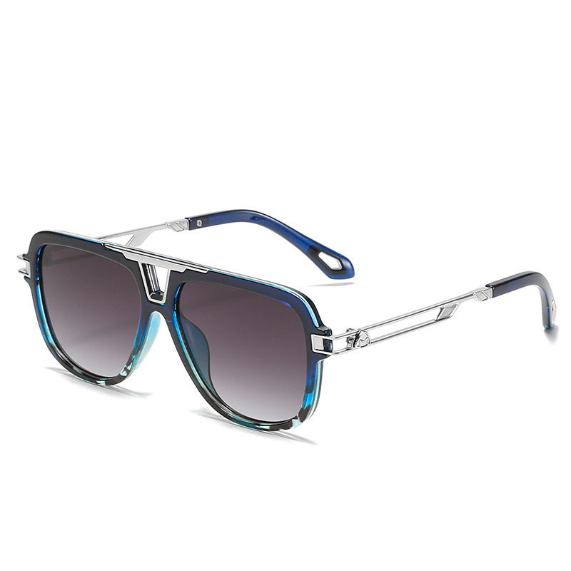 UV-Protective Chunky Square-Frame Wayfarer Sunglasses in PC-Metal Blend WGSG3257 (34g)