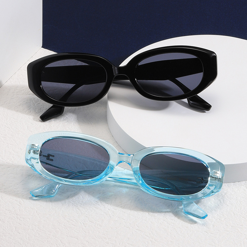Oval PC Small-Frame Cat-Eye Retro UV400 Sunglasses WGSG3314