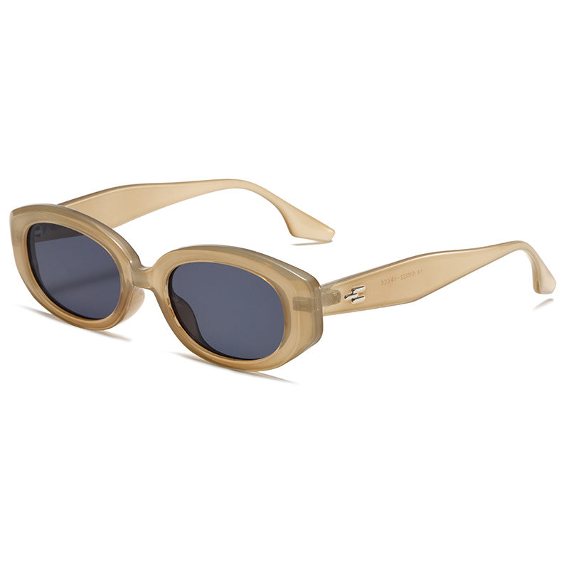 Oval PC Small-Frame Cat-Eye Retro UV400 Sunglasses WGSG3314