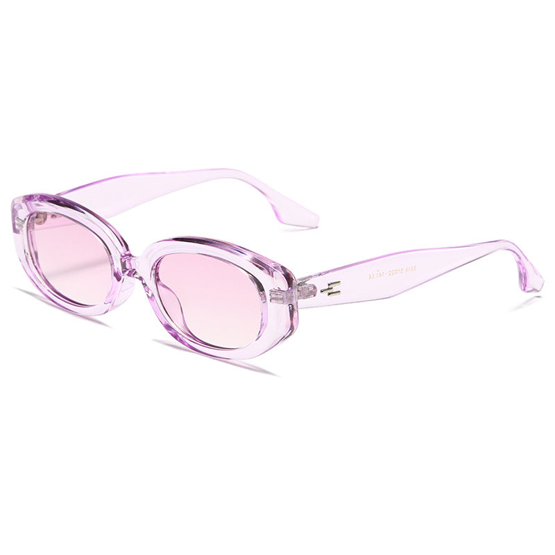 Oval PC Small-Frame Cat-Eye Retro UV400 Sunglasses WGSG3314