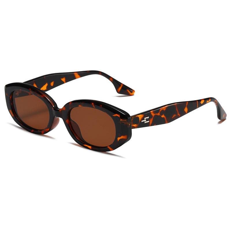 Oval PC Small-Frame Cat-Eye Retro UV400 Sunglasses WGSG3314