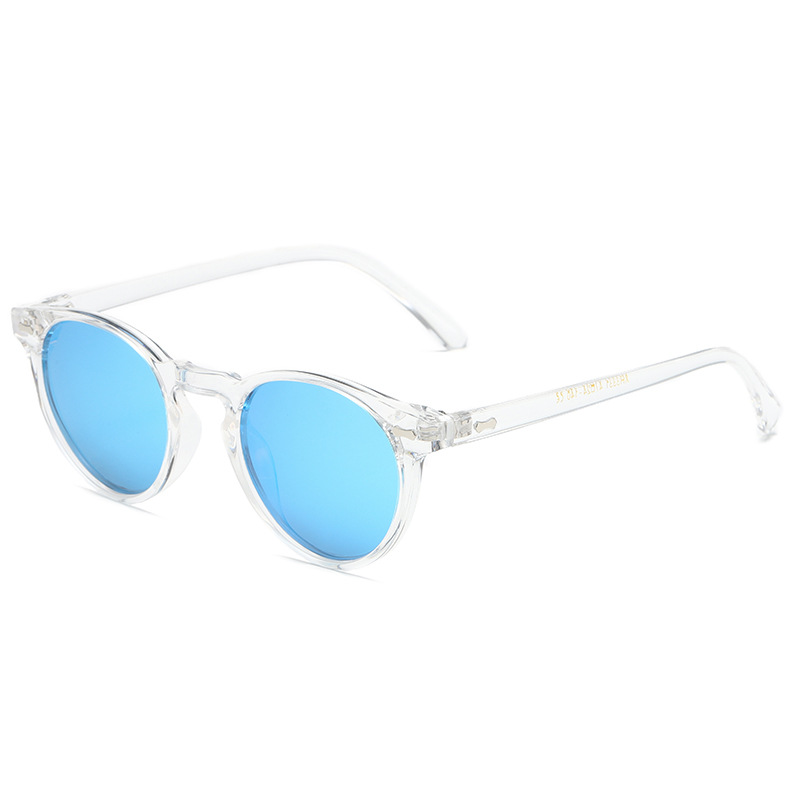 Retro Round-Frame Metal Polarised Blue-Light-Filtering Sunglasses WGSG3331