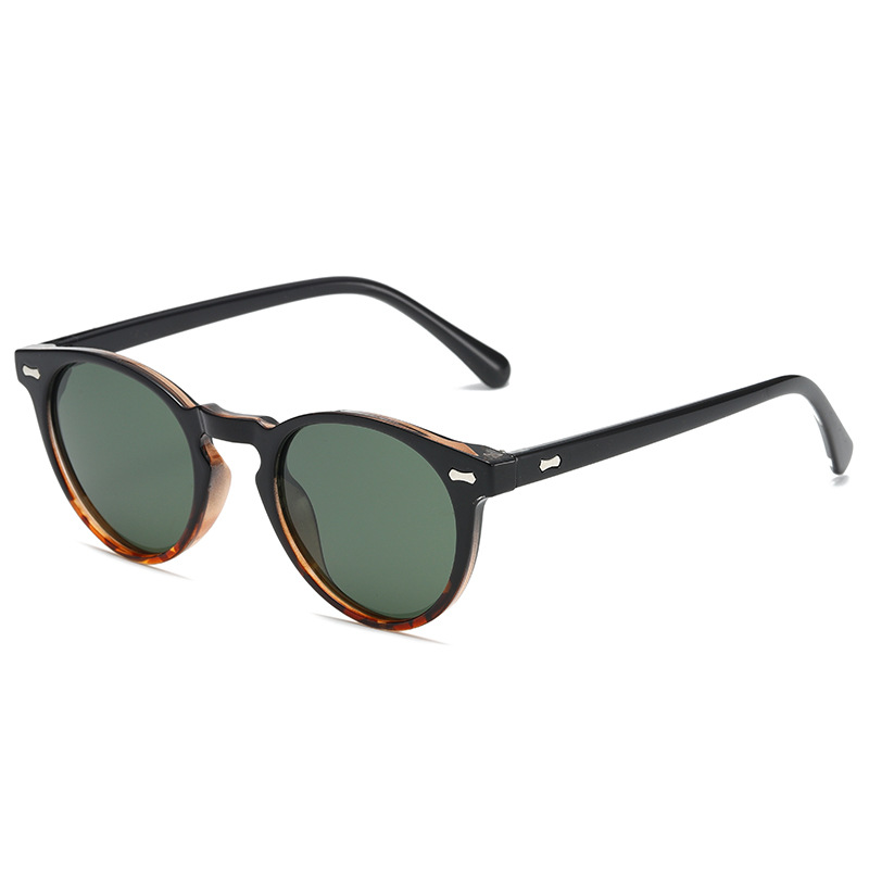 Retro Round-Frame Metal Polarised Blue-Light-Filtering Sunglasses WGSG3331