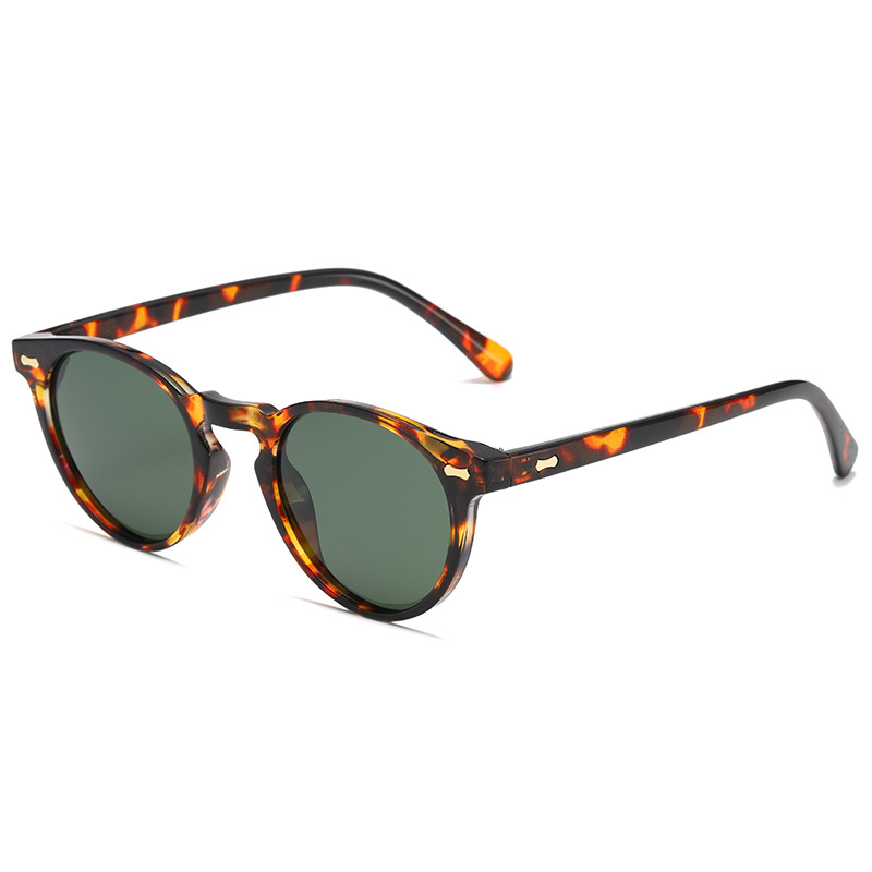 Retro Round-Frame Metal Polarised Blue-Light-Filtering Sunglasses WGSG3331