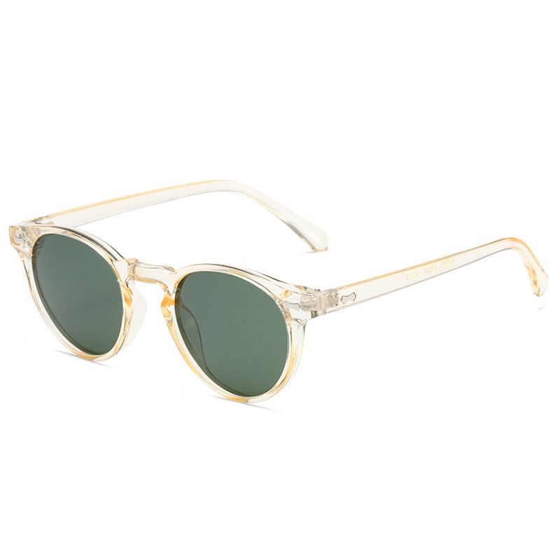 Retro Round-Frame Metal Polarised Blue-Light-Filtering Sunglasses WGSG3331