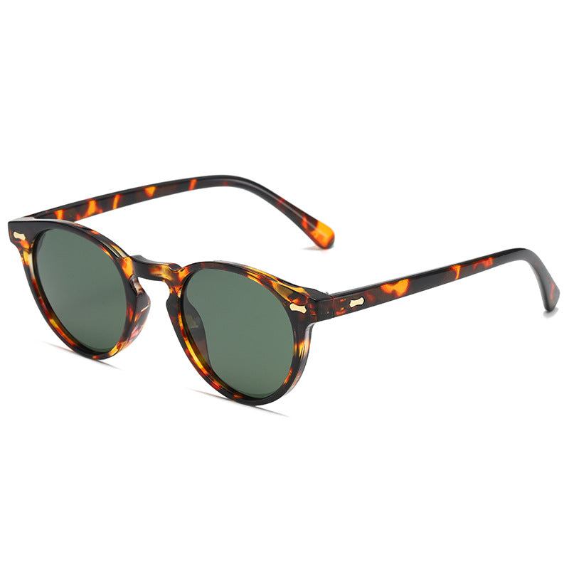 Retro Round-Frame Metal Polarised Blue-Light-Filtering Sunglasses WGSG3331