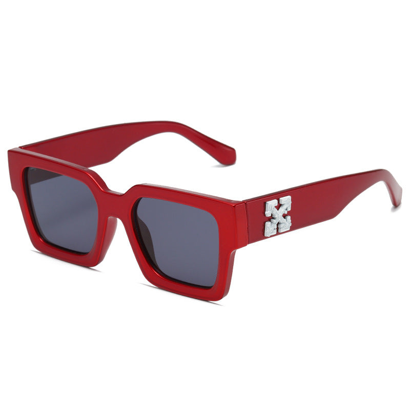 Square Vintage & Fashionable Snowflake-Style Heavy-Weight Unisex Sunglasses WGSG3337 28g