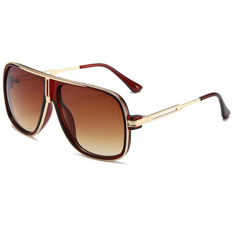 Fashionable Oversized Metal Aviator Sunglasses WGSG3338 38g
