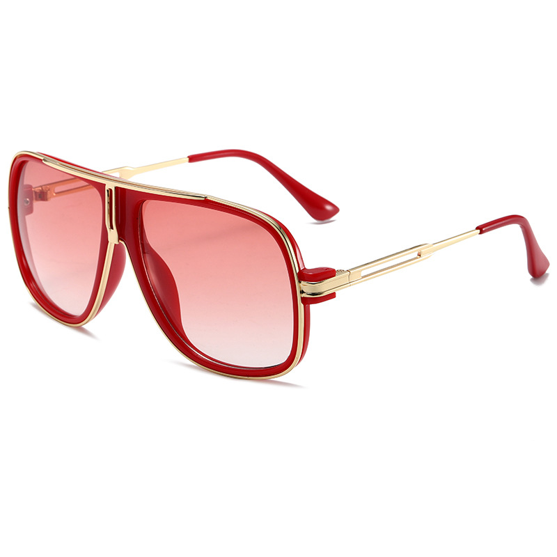 Fashionable Oversized Metal Aviator Sunglasses WGSG3338 38g