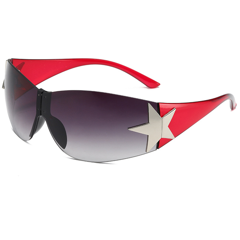 Pentagram Split Rimless UV Protection Sun-Shading Sunglasses WGSG3354 39g