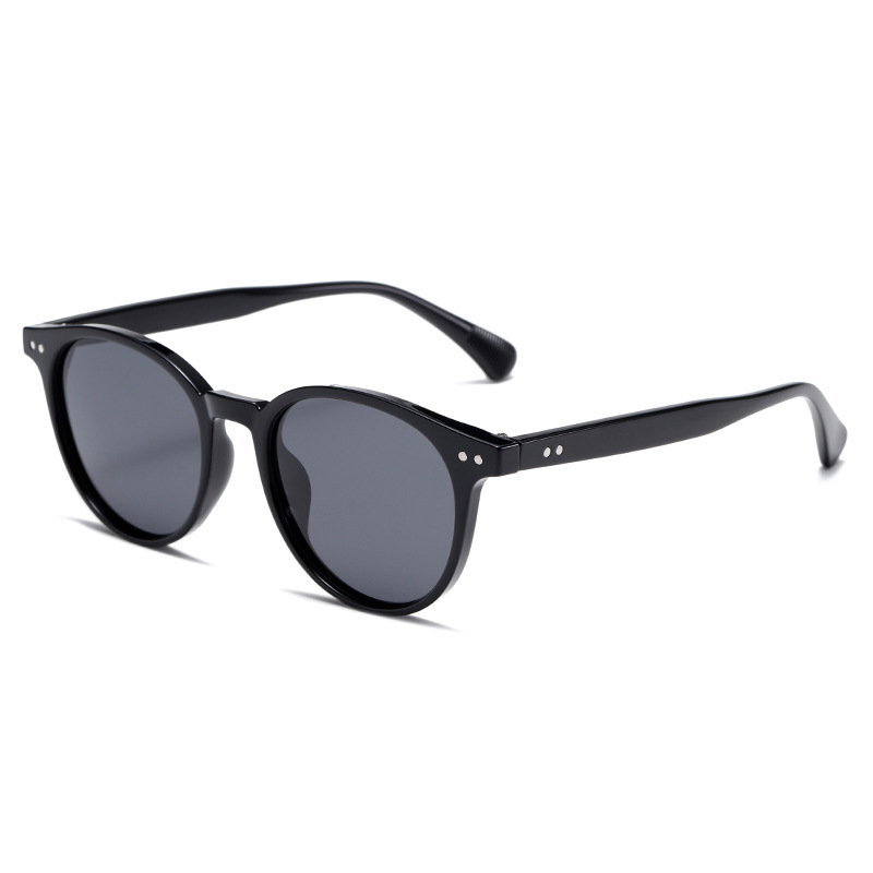 Polarised Round-Frame UV400 Super-light Sunglasses with Rice-Grain Rivet WGSG3408