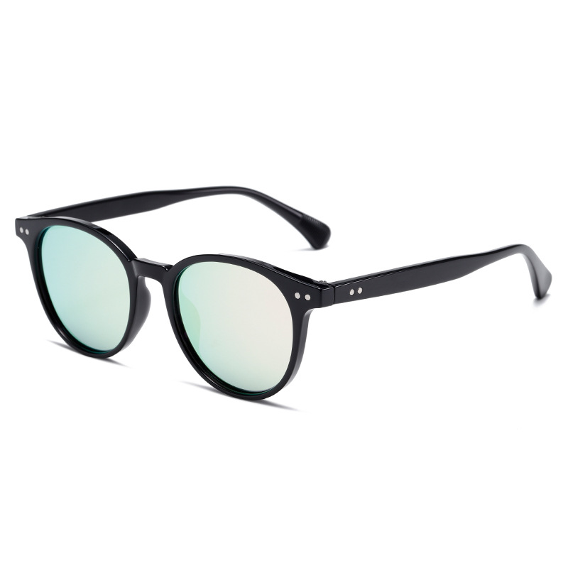Polarised Round-Frame UV400 Super-light Sunglasses with Rice-Grain Rivet WGSG3408