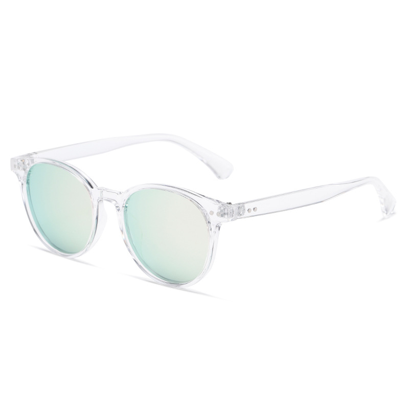 Polarised Round-Frame UV400 Super-light Sunglasses with Rice-Grain Rivet WGSG3408