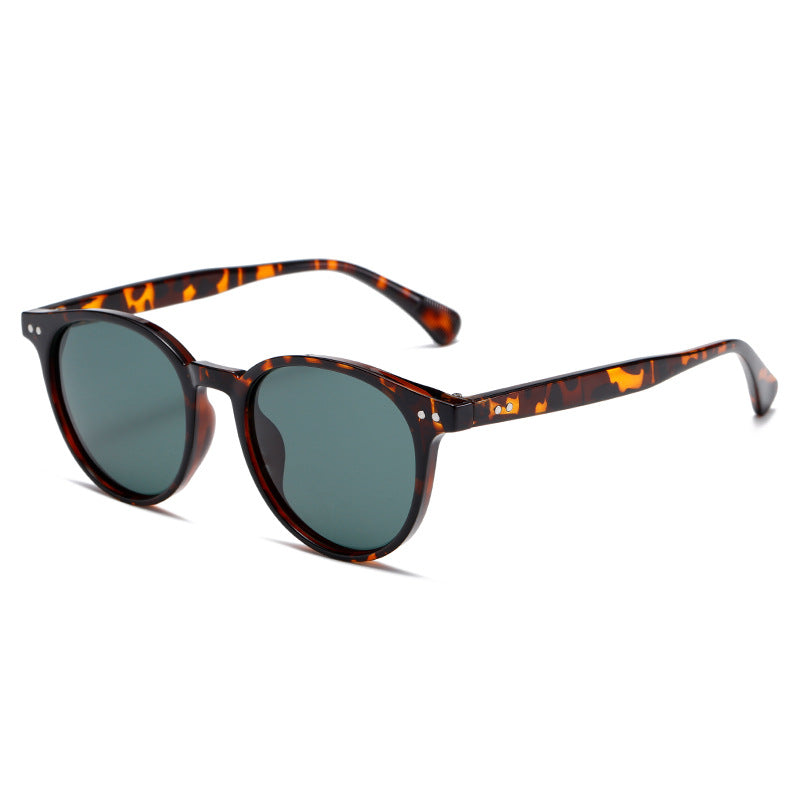 Polarised Round-Frame UV400 Super-light Sunglasses with Rice-Grain Rivet WGSG3408