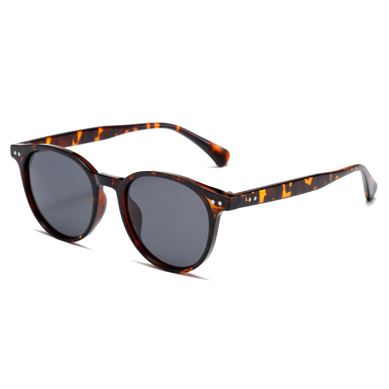 Polarised Round-Frame UV400 Super-light Sunglasses with Rice-Grain Rivet WGSG3408