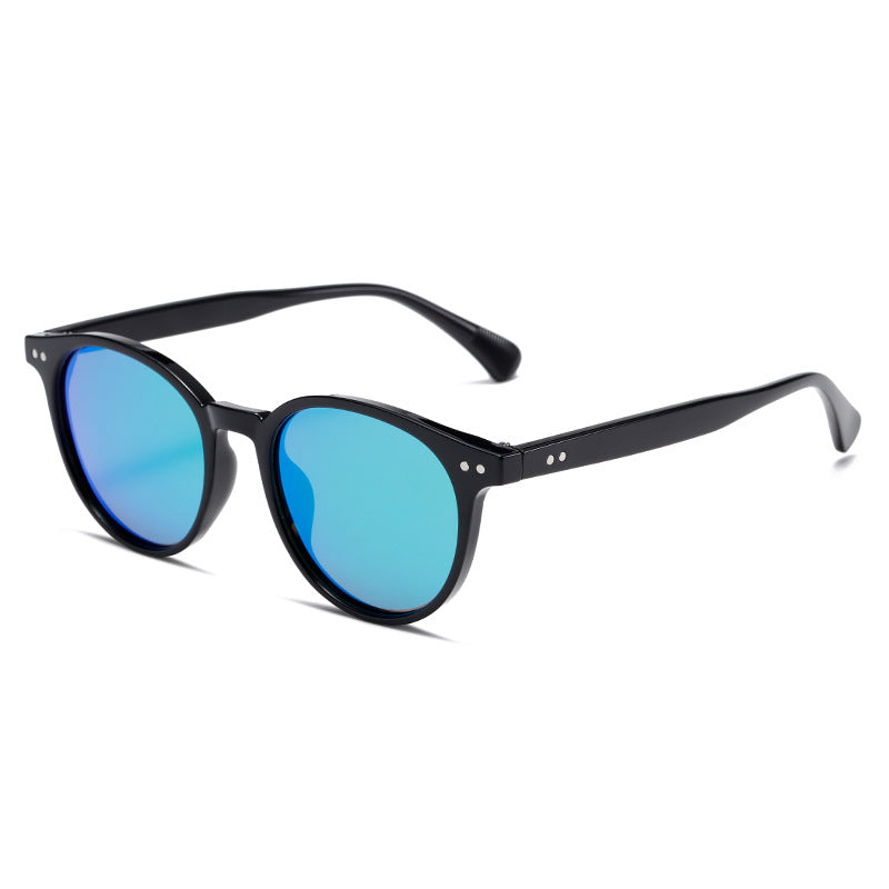 Polarised Round-Frame UV400 Super-light Sunglasses with Rice-Grain Rivet WGSG3408