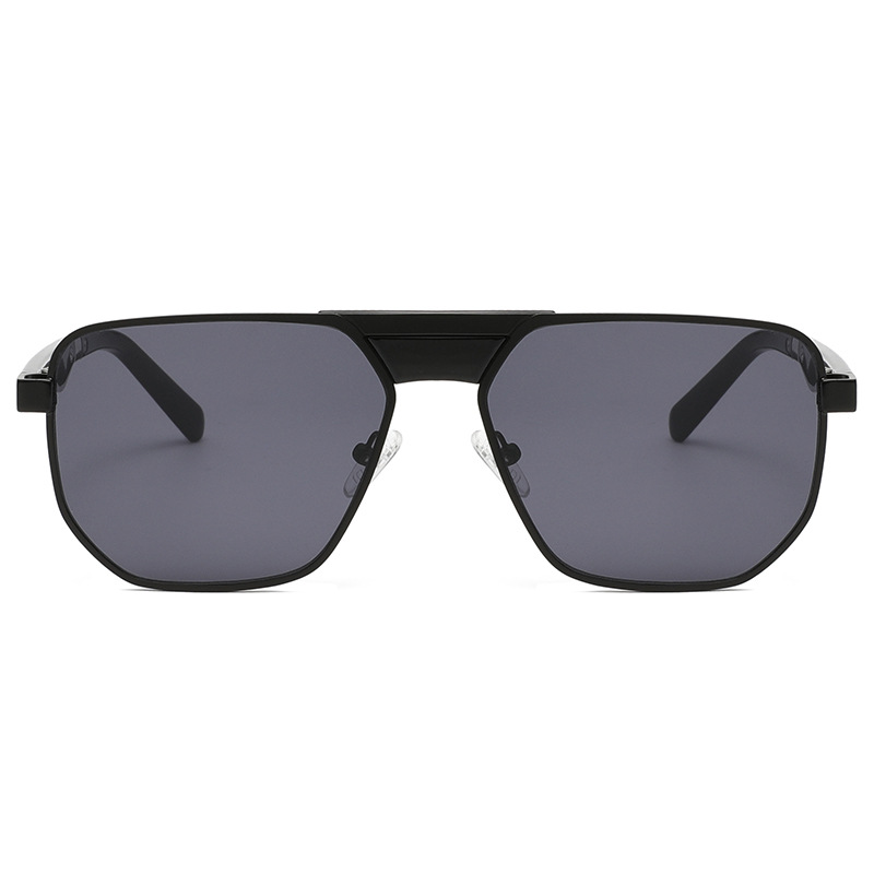 Vintage Double-Bridge Metal Aviator Sunglasses - UV Protection, WGSG3411