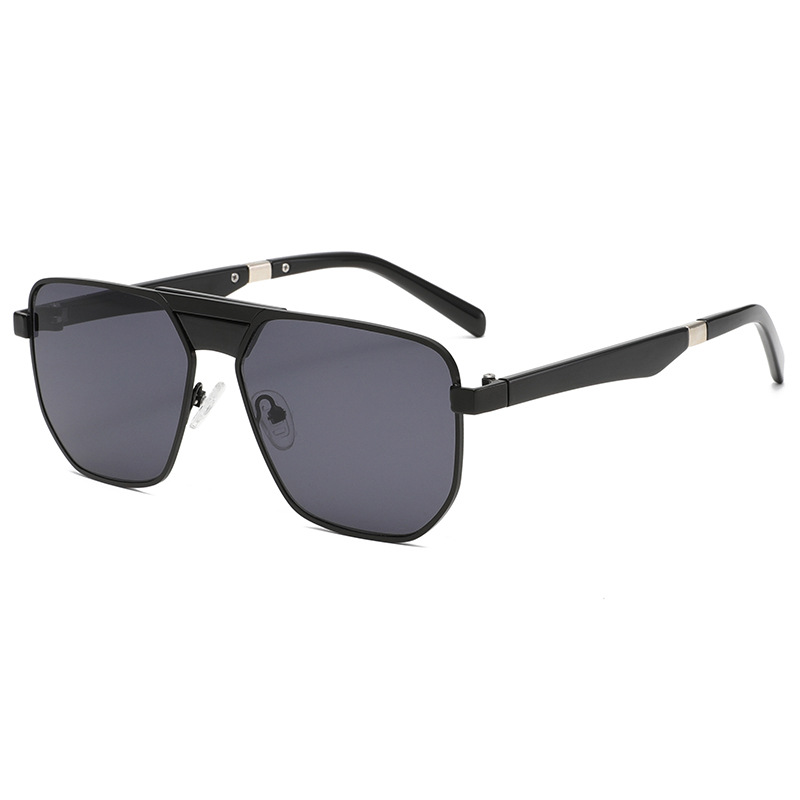 Vintage Double-Bridge Metal Aviator Sunglasses - UV Protection, WGSG3411