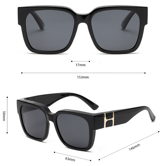 TR90 Polarised TAC Square-Frame Clip-On Sunglasses - UV Protection WGSG3429