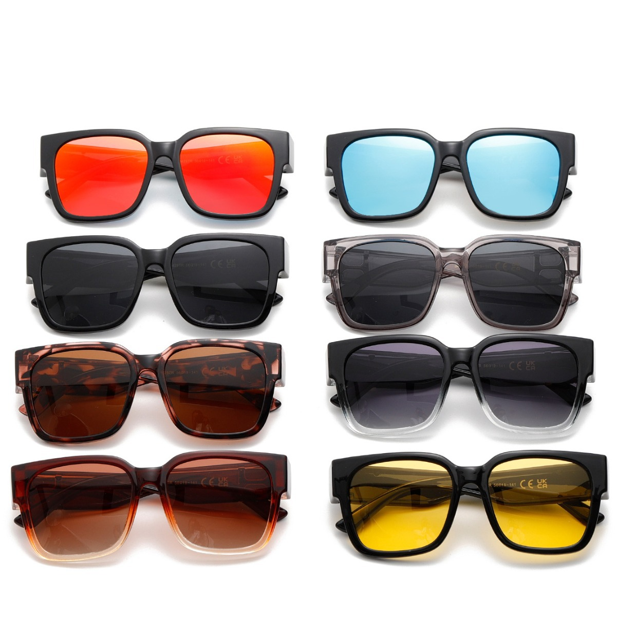 TR90 Polarised TAC Square-Frame Clip-On Sunglasses - UV Protection WGSG3429