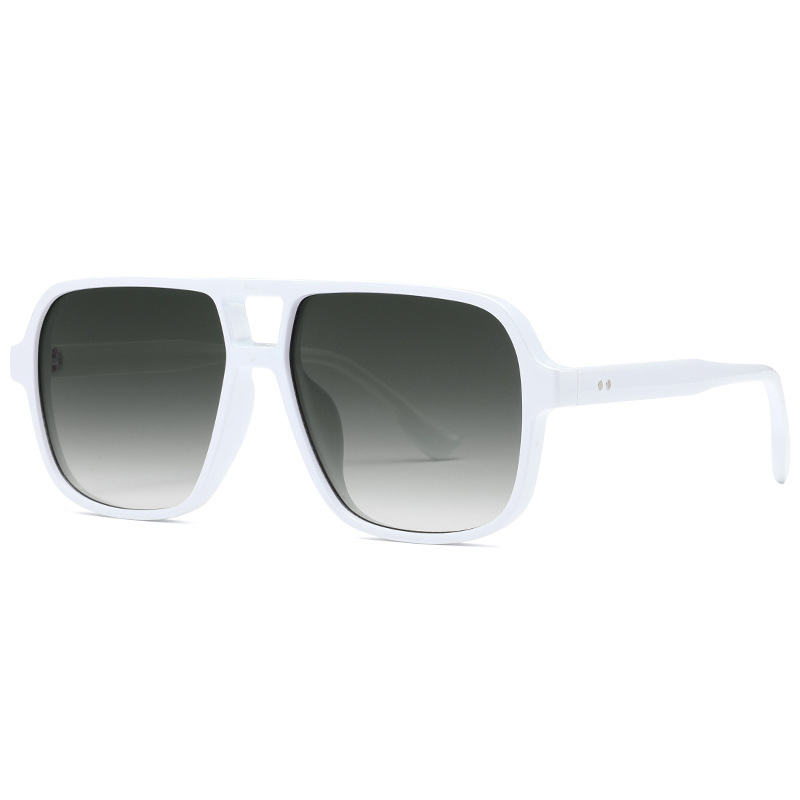 Square-Frame Double-Bridge Aviator-Style UV400 Sunglasses WGSG3452