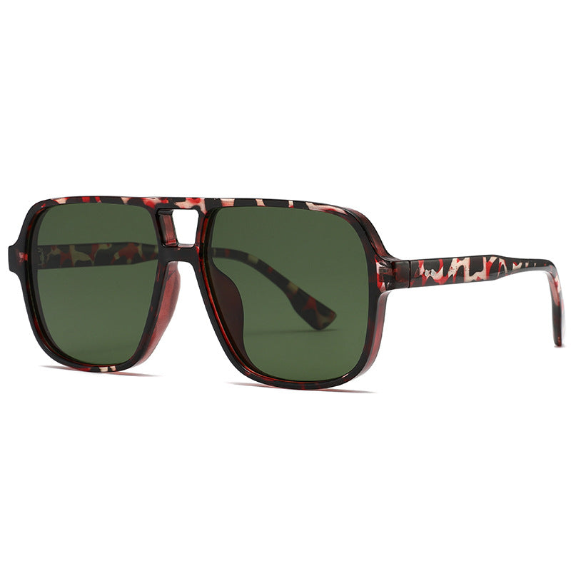 Square-Frame Double-Bridge Aviator-Style UV400 Sunglasses WGSG3452