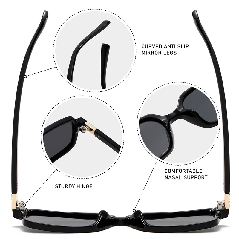 Polarised Petite Square Slim-Frame UV400 Sunglasses WGSG3488