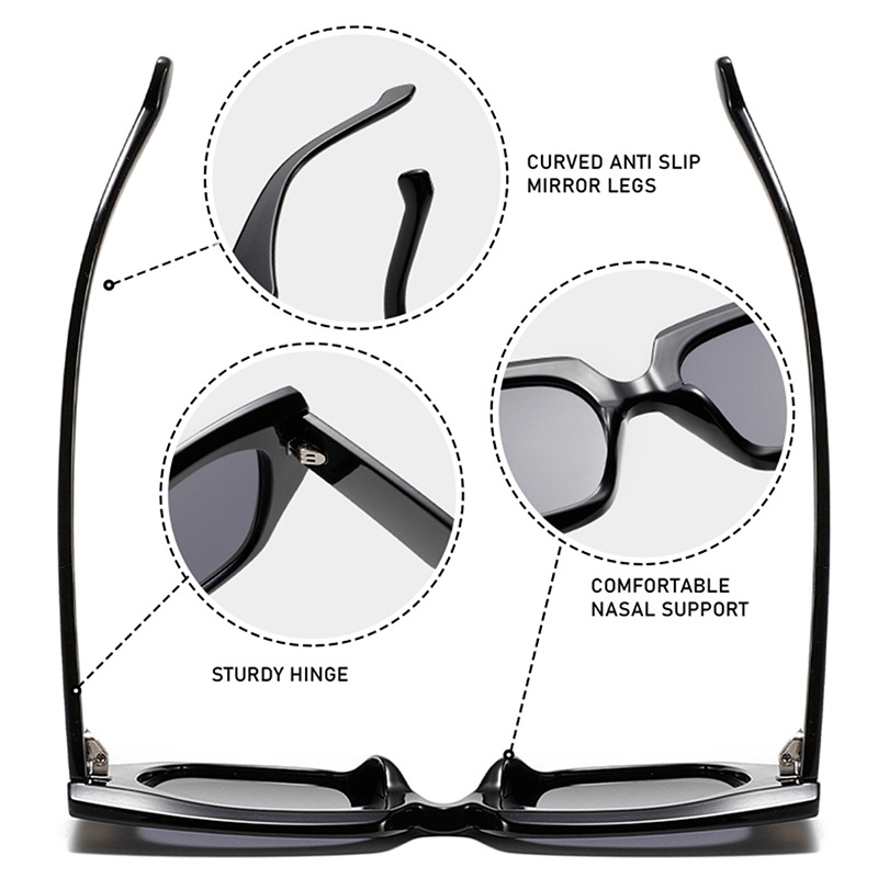 Fashion PC&Metal-Framed Oversized UV400 Sunglasses WGSG3496 47g