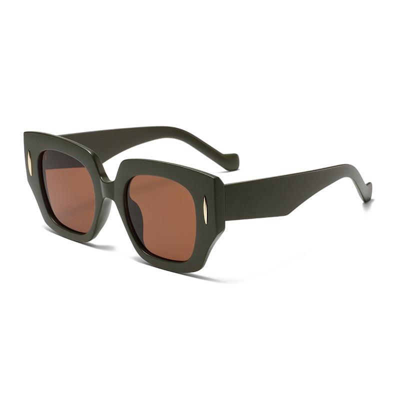 Fashion PC&Metal-Framed Oversized UV400 Sunglasses WGSG3496 47g