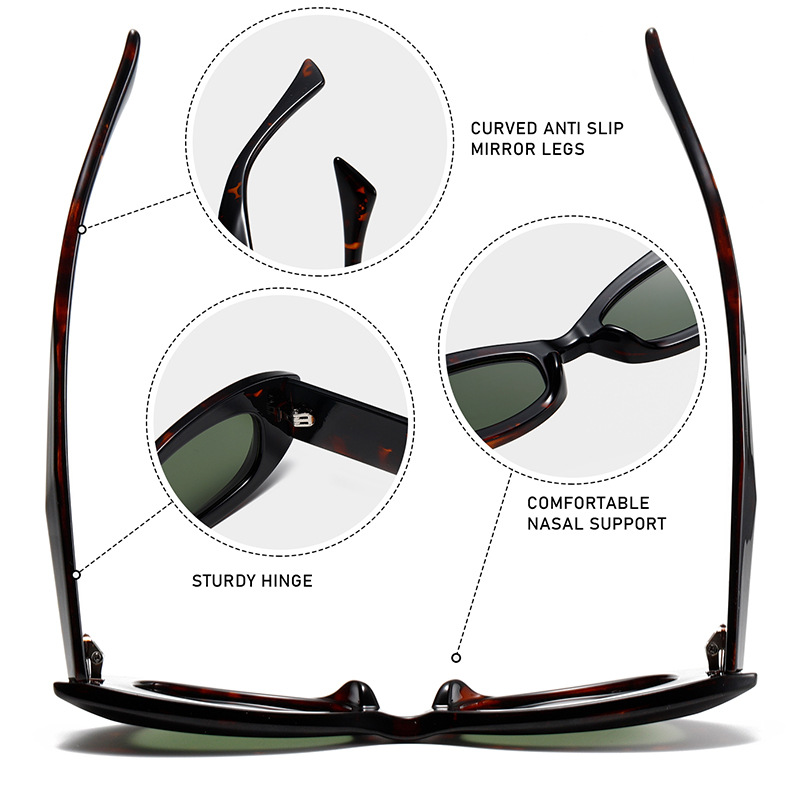 Rice-Grain Small Rectangular Cat-Eye UV400 Sunglasses WGSG3500