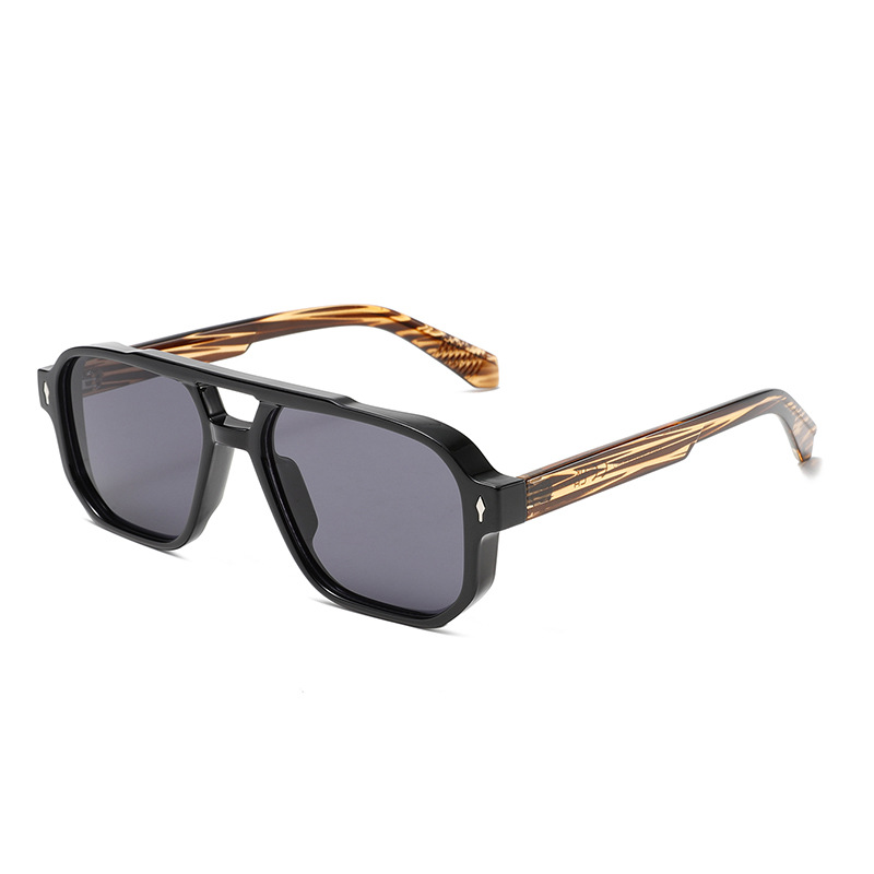 Double-Bridge Bold Americana Aviator UV400 Sunglasses WGSG3503