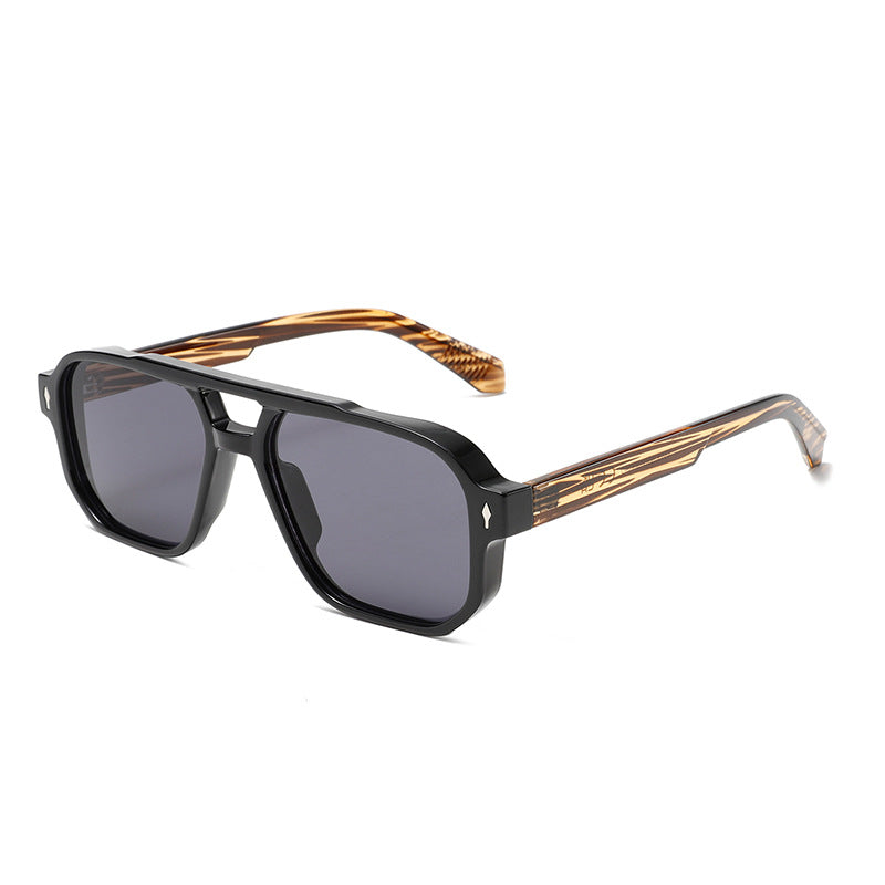 Double-Bridge Bold Americana Aviator UV400 Sunglasses WGSG3503