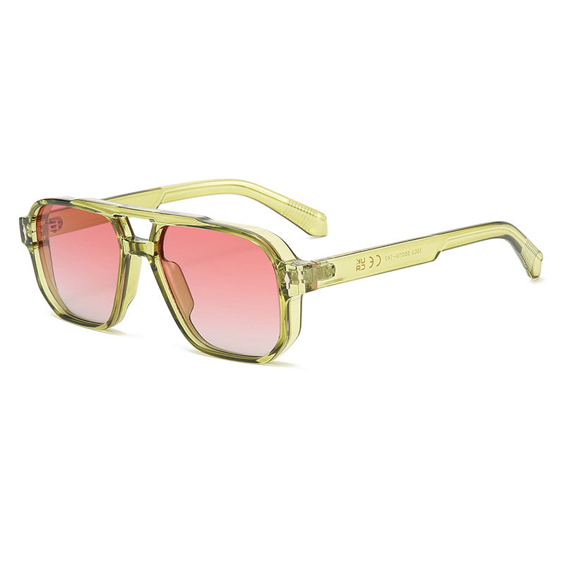Double-Bridge Bold Americana Aviator UV400 Sunglasses WGSG3503