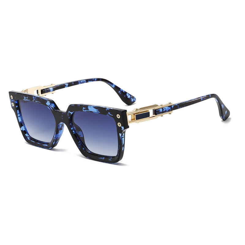 Metal Oversized Rectangular UV400 Sunglasses WGSG3506