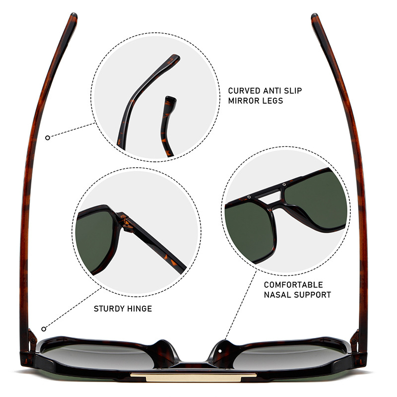 Double-Bridge Oversized Aviator UV400 TikTok-Viral Sunglasses WGSG3508