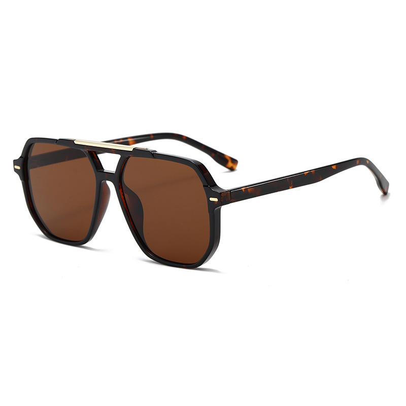 Double-Bridge Oversized Aviator UV400 TikTok-Viral Sunglasses WGSG3508