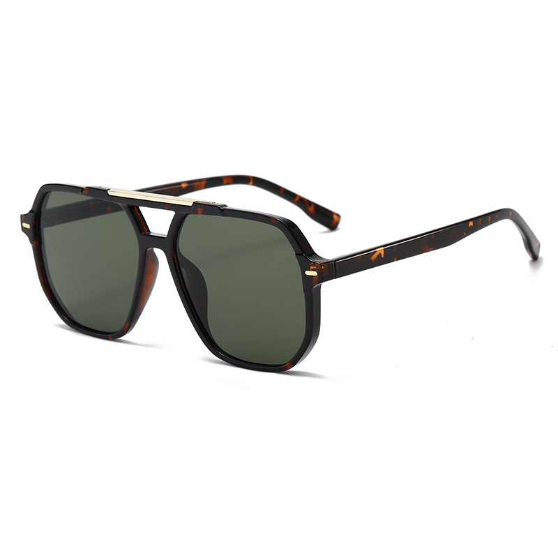 Double-Bridge Oversized Aviator UV400 TikTok-Viral Sunglasses WGSG3508