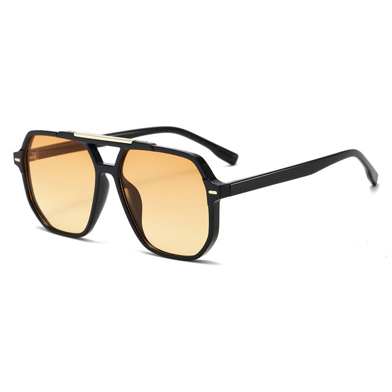 Double-Bridge Oversized Aviator UV400 TikTok-Viral Sunglasses WGSG3508