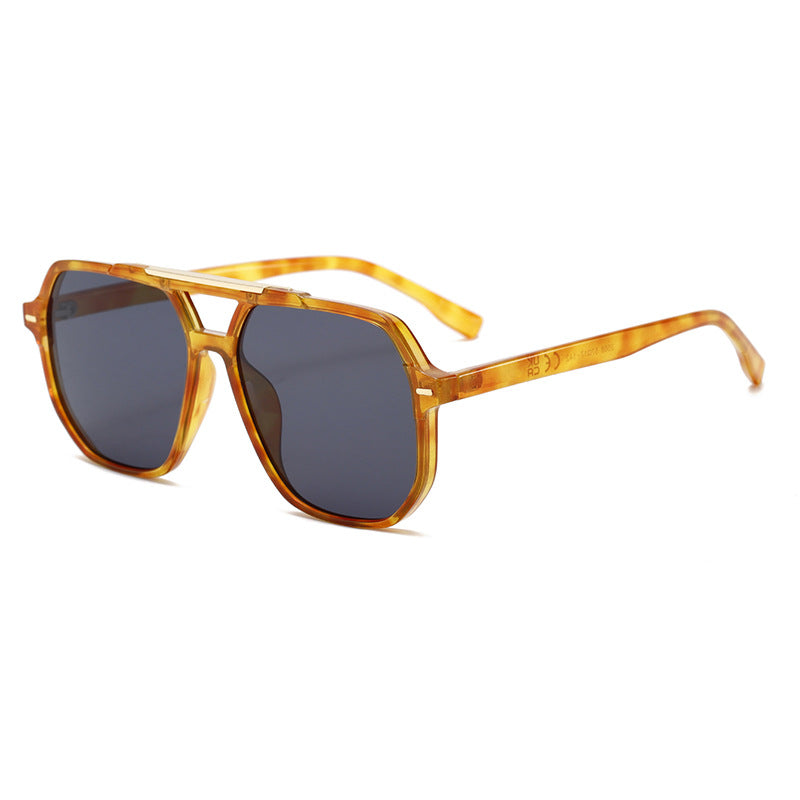 Double-Bridge Oversized Aviator UV400 TikTok-Viral Sunglasses WGSG3508